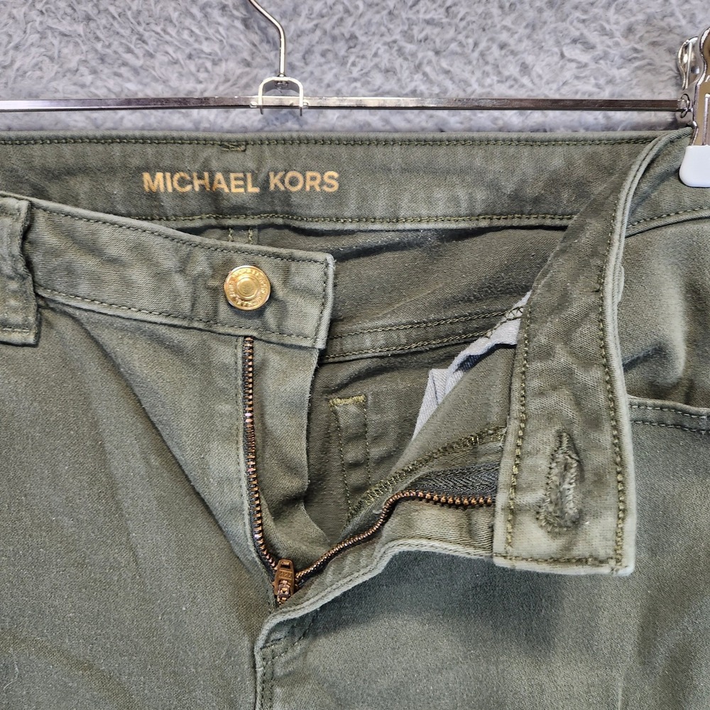 Michael Kors‎ Izzy Skinny Jeans Womens 10 (Fits 33x28.5) Mid Rise Olive green - Picture 7 of 9